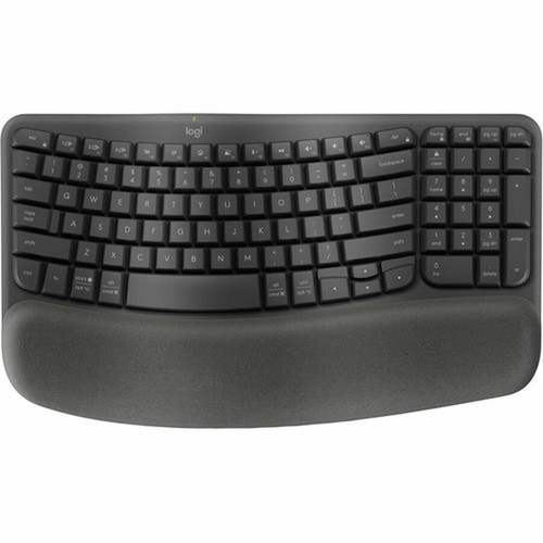 Logitech Wave Keys for Business Ergonomic Keyboard - Wireless Connectivity - Bluetooth - 3281 ft 10000 mm - USB Type A Interface - 920-012058