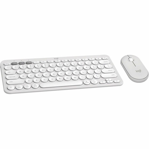 Logitech Pebble 2 Combo for Mac Wireless Keyboard and Mouse - USB Type A Wireless Bluetooth Keyboard - Tonal White - USB Type A Mouse (Fleet Network)