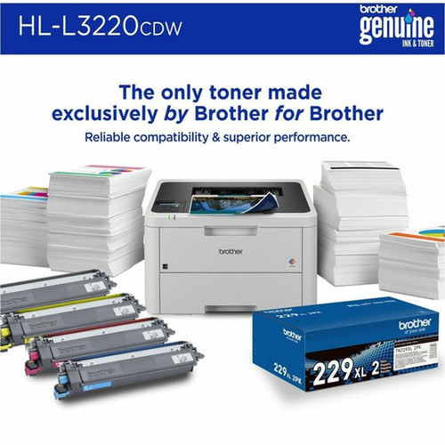 Brother HL-L3220CDW Desktop Wireless Laser Printer - Color - 19 ppm Mono  19 ppm Color - 2400 x 600 dpi class - Automatic Duplex - - HLL3220CDW
