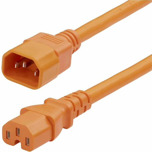 StarTech.com 6ft (1.8m) Heavy Duty PDU Power Cord, IEC 60320 C14 to C15, 15A 250V, 14AWG, Orange Power Cable, UL Listed Components - (Fleet Network)