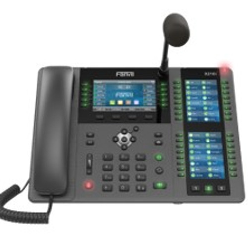 X210i VoIP SIP visualization paging console telephone with gooseneck microphone, 2 x Gigabit Ethernet, 10 x line keys, PoE required, AC optional (SKU #PS5V2A), 4.3 inch colour main LCD, 2 x 3.5 inch side color displays for DSS keys,