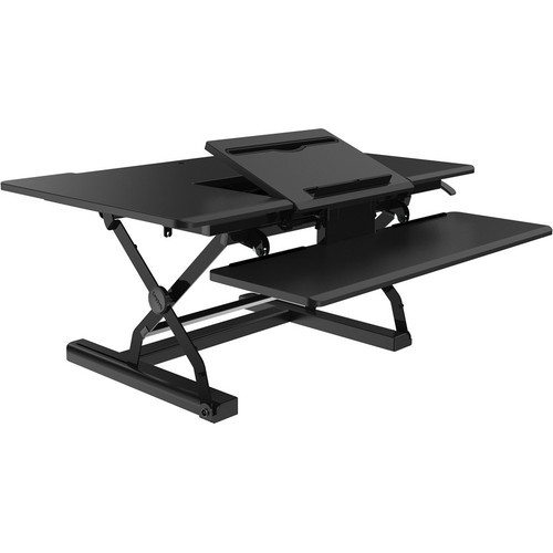 V7 36" Sit Stand Desk Workstation - Up to 32" Screen Support - 15 kg Load Capacity - 16.54" (420.12 mm) Height x 22.83" (579.88 mm) - (Fleet Network)