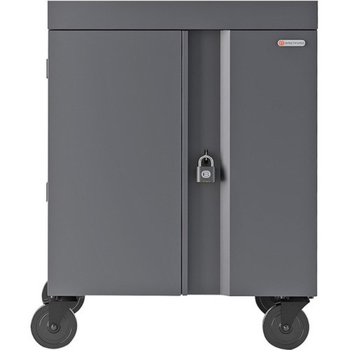 Bretford CUBE Cart - 2 Shelf - 4 Casters - 5 127 mm Caster Size - Steel - 30 Width x 265 Depth x 375 Height - Tangerine - For TVC36PAC-TAG