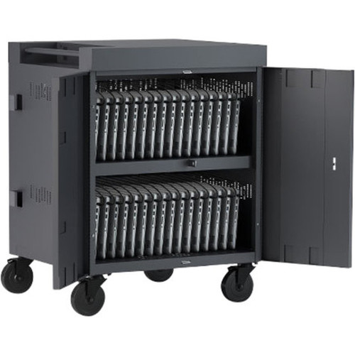 Bretford CUBE Cart - 2 Shelf - 4 Casters - 5 127 mm Caster Size - Steel - 30 Width x 265 Depth x 375 Height - Tangerine - For TVC36PAC-TAG