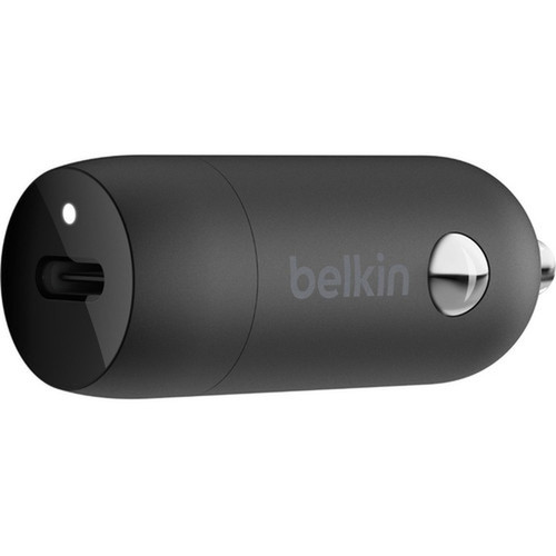 Belkin BoostCharge 30W USB-C Car Charger - 12 V DC Input - 3 A Output - Black CCA004btBK