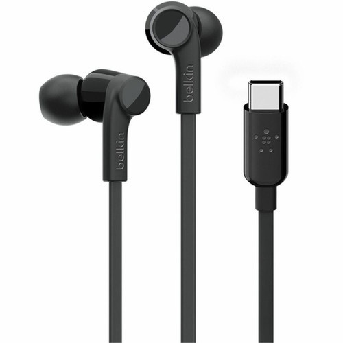 Belkin SoundForm Wired Earbuds with USB-C Connector - USB Type C - Wired - Earbud - Binaural - In-ear - 4 ft Cable - Black G3H0002btBLK