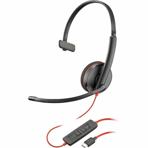 Poly Blackwire 3210 Monaural USB-C Headset - Mono - USB Type C - Wired - 32 Ohm - 20 Hz - 20 kHz - On-ear - Monaural - Ear-cup - 5.2 - (Fleet Network)