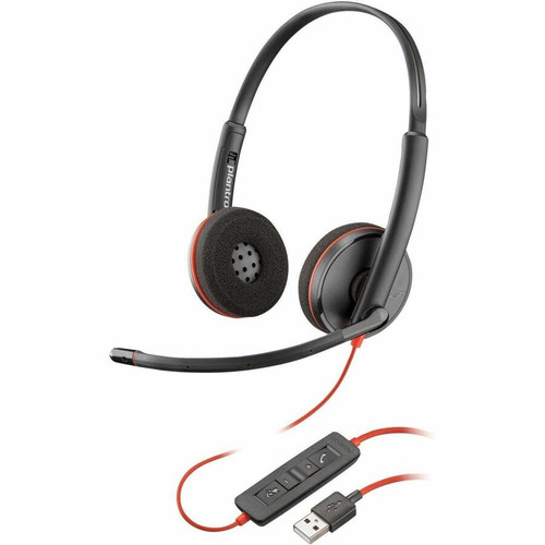 Poly Blackwire 3220 Headset - Stereo - Mini-phone (3.5mm), USB Type A - Wired - 32 Ohm - 20 Hz - 20 kHz - Over-the-head, Over-the-ear (Fleet Network)