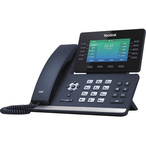 Yealink SIP-T54W IP Phone - Corded/Cordless - Corded/Cordless - Bluetooth, Wi-Fi - Wall Mountable, Desktop - Classic Gray - VoIP - - 2 (Fleet Network)