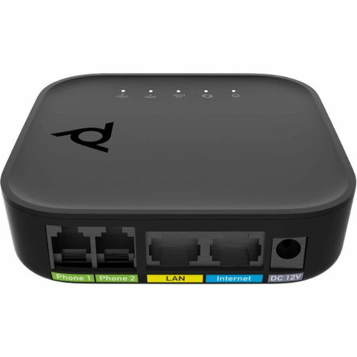 Poly ATA 402 2FXS Voice Port VoIP Adapter with Open SIP and Power Supply - 1 x Network RJ-45 - USB - AC Adapter - Black 8F3H5AAABA