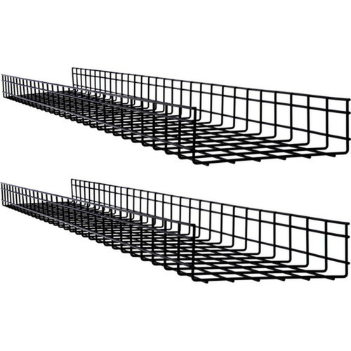 Tripp Lite by Eaton Wire Mesh Cable Tray - 300 x 100 x 1500 mm 12 in x 4 in x 5 ft 2-Pack - Cable Tray - Black Powder Coat - 2 - SRWB12410X2STR
