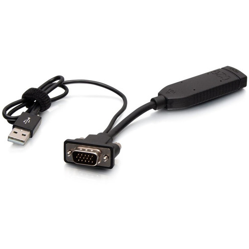 C2G VGA to HDMI Dongle Adapter Converter - M/F - 1 x HDMI Digital Audio/Video Female - 1 x 15-pin HD-15 VGA Male, 1 x USB Type A Male (Fleet Network)