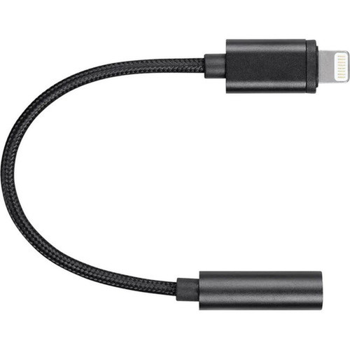 Monoprice MFi Certified Lightning to 35mm Audio Adapter Nylon Braid Black - LightningMini-phone Audio Cable for Audio Device - 1 36444