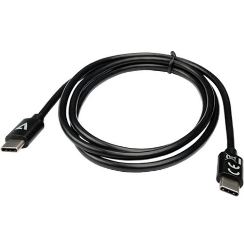 V7 USB-C Male to USB-C Male Cable USB 2.0 480 Mbps 3A 1m/3.3ft Black - 3.3 ft USB-C Data Transfer Cable for Peripheral Device, Digital (Fleet Network)