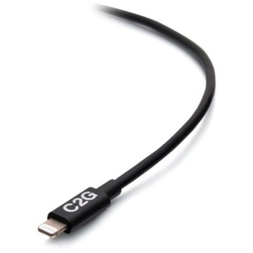 C2G 6ft USB-C Male to Lightning Male Sync and Charging Cable - Black - 6 ft LightningUSB-C Data Transfer Cable for iPhone iPad Siri C2G54556
