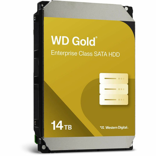WD Gold WD142KRYZ 14 TB Hard Drive - 35 Internal - SATA SATA600 - Conventional Magnetic Recording CMR Method - 7200rpm - 512e WD142KRYZ