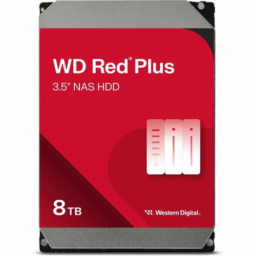 WD Red Plus WD80EFPX 8 TB Hard Drive - 35 Internal - SATA SATA600 - Conventional Magnetic Recording CMR Method - NAS Desktop - WD80EFPX