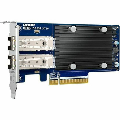 QNAP QXG-10G2SF-X710 Dual-port 10 GbE Network Expansion Card - PCI Express 30 x8 - 2 Ports - Optical Fiber - Low-profile Bracket - QXG-10G2SF-X710