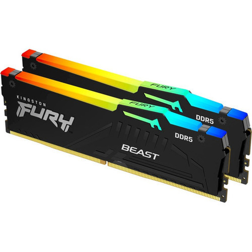 Kingston FURY Beast 64GB 2 x 32GB DDR5 SDRAM Memory Kit - For Desktop PC Motherboard - 64 GB 2 x 32GB - DDR5 5200PC5-41600 DDR5 KF552C40BBAK2-64