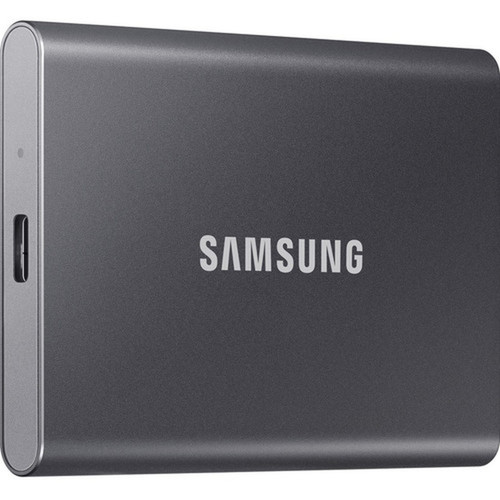 Samsung T7 MU-PC2T0TAM 2 TB Portable Solid State Drive - External - PCI Express NVMe - Titan Gray - Gaming Console Desktop PC - USB MU-PC2T0TAM