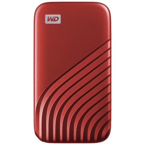 WD My Passport WDBAGF0010BRD-WESN 1 TB Portable Solid State Drive - External - Red - USB 32 Gen 2 Type C - 256-bit Encryption - 5 WDBAGF0010BRD-WESN