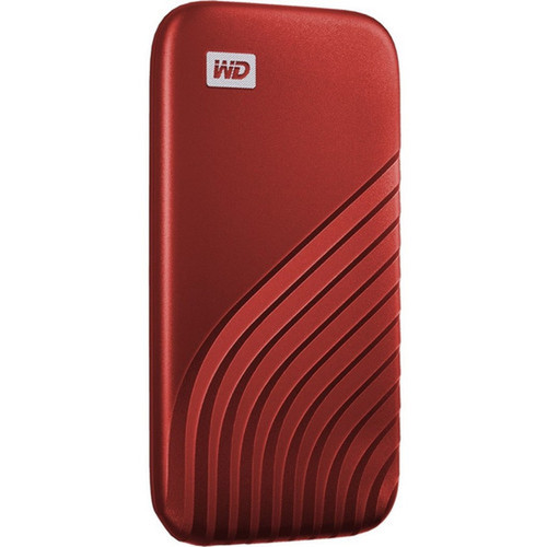 WD My Passport WDBAGF0010BRD-WESN 1 TB Portable Solid State Drive - External - Red - USB 32 Gen 2 Type C - 256-bit Encryption - 5 WDBAGF0010BRD-WESN