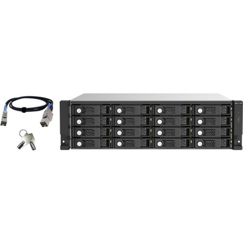 QNAP TL-R1620SEP-RP Drive Enclosure SATA600 - Mini-SAS HD Host Interface - 3U Rack-mountable - Hot Swappable Bays - 16 x HDD - 16 x - TL-R1620SEP-RP-US