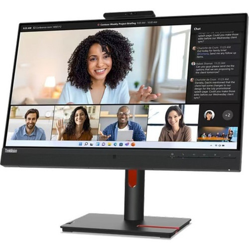 Lenovo ThinkVision T24mv-30 24 Class Webcam Full HD LCD Monitor - 169 - Raven Black - 238 Viewable - In-plane Switching IPS - x 63D7UAR3US