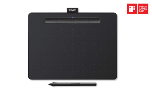 Wacom Intuos Medium, Bluetooth - Graphics Tablet Wired/Wireless - Bluetooth - 4096 Pressure Level - Pen - PC, Mac, Android - Black (Fleet Network)