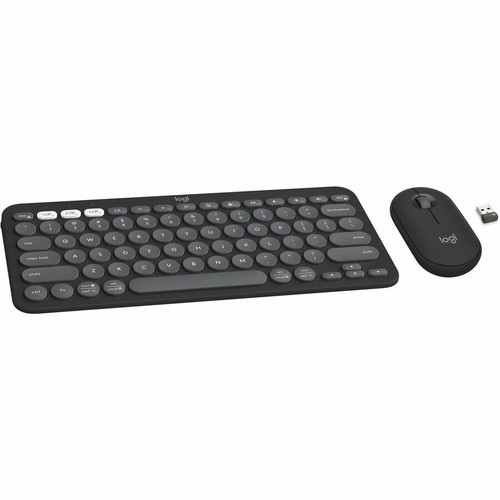 Logitech Pebble 2 Combo Keyboard & Mouse - USB Type A Wireless Bluetooth Keyboard - Tonal Graphite - USB Type A Wireless Bluetooth - - (Fleet Network)