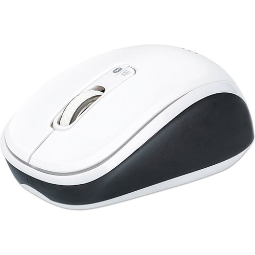 Manhattan Dual-Mode Mouse, Bluetooth 4.0 and 2.4 GHz Wireless, 800/1200/1600 dpi, Three Buttons With Scroll Wheel, Black & White, Year (Fleet Network)