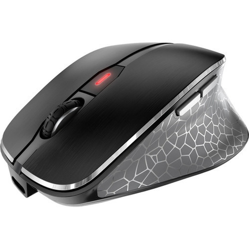 CHERRY MW 8C ERGO Rechargeable Wireless Mouse - Optical - Wireless - BluetoothRadio Frequency - 240 GHz - Rechargeable - Black - USB JW-8600US