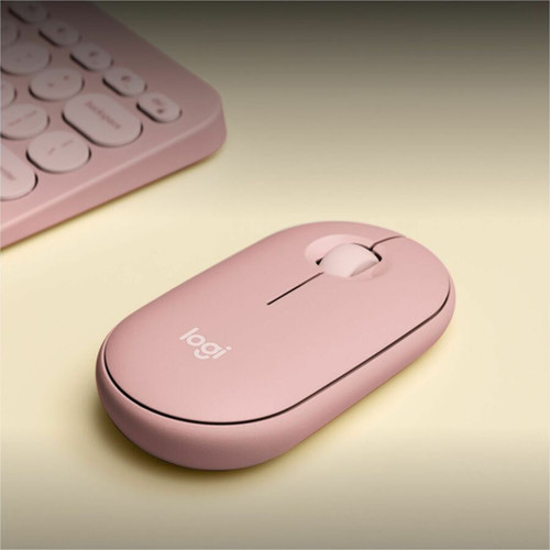 Logitech Pebble 2 M350s Mouse - Optical - Wireless - Bluetooth - Tonal Rose - 4000 dpi - Scroll Wheel - 3 Buttons - Symmetrical 910-007023