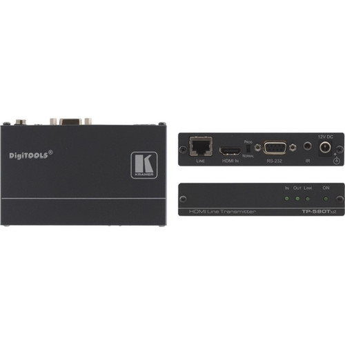 Kramer TP-580TXR Video Extender - 1 Input Device - 59055 ft 180000 mm Range - 1 x Network RJ-45 - 1 x HDMI In - Full HD - 1920 x TP-580TXR