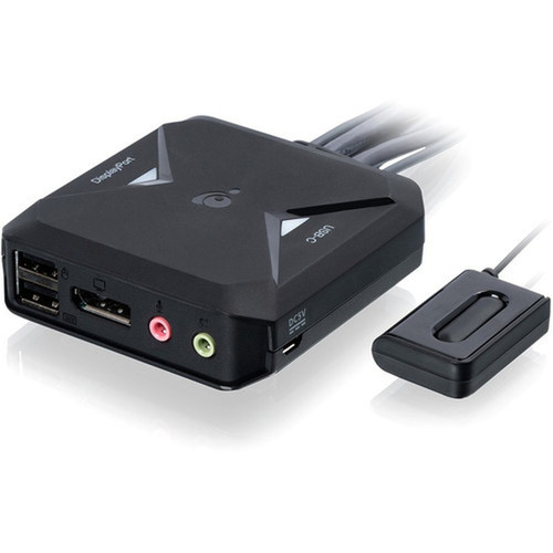 IOGEAR 2-port 4K KVM Switch with DisplayPort USB-C and Audio - 2 Computers - 1 Local Users - VGA SVGA - 4096 x 2160 - 4 x USB - GCS82DPC
