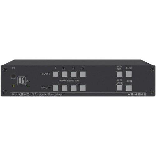 Kramer VS-42H2 4x2 4K HDR HDMI HDCP 22 Matrix Switcher - 4K - Twisted Pair - 4 x 2 - Display - 2 x HDMI Out VS-42H2