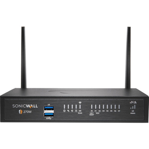 SonicWall TZ270 Network Security/Firewall Appliance - Intrusion Prevention - 8 Port - 1000Base-T - Gigabit Ethernet - 256 MB/s - AES - (Fleet Network)