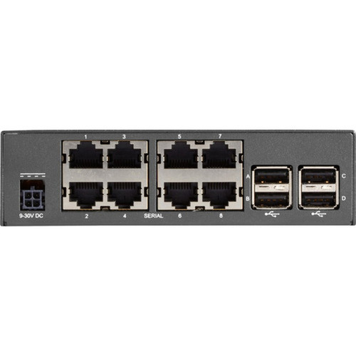 Black Box 8-Port Console Server Cisco Pinout - New - 256 MB - DDR3 SDRAM - Twisted Pair - 2 x Network RJ-45 - 4 x USB - 8 x Serial LES1608A