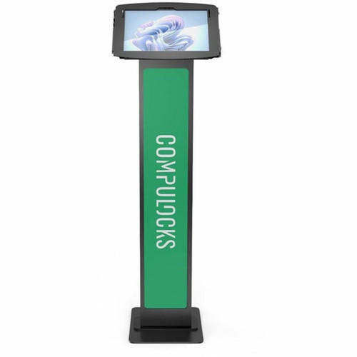 Compulocks Surface ProGo Enclosure Brandable Floor Stand - Space BrandMe - Up to 13 Screen Support - Floor Freestanding - Aluminum 140B580SPSB