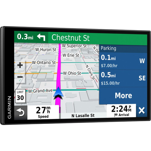 Garmin DriveSmart 65 Automobile Portable GPS Navigator - Portable, Mountable - 7" - Touchscreen - Microphone - Voice Command, Lane 3D (Fleet Network)