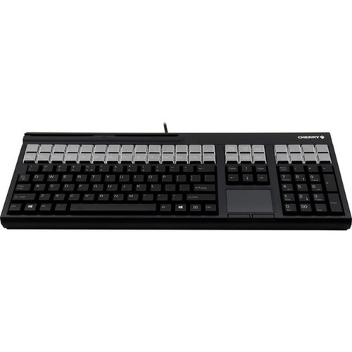 CHERRY LPOS G86-71411 POS Keyboard - 127 Keys - QWERTY Layout - 42 Relegendable Keys - Magnetic Stripe Reader - USB - Black G86-71411EUADAA