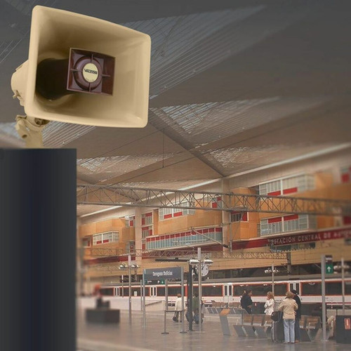 Valcom IP High-Efficiency Horn with Long Line Extender One-Way - 116 dB - Audible - Wall Mountable Ceiling Mountable Box - Gray VIP-130AL-GY-IC
