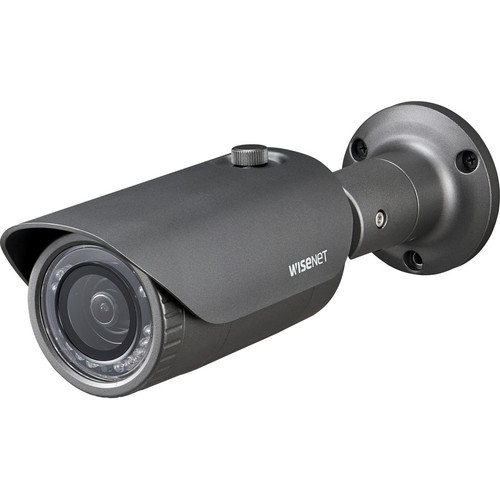 Wisenet HCO-7030R 4 Megapixel HD Surveillance Camera - Bullet - Dark Gray - 98.43 ft (30 m) - 2560 x 1440 Fixed Lens - CMOS - Board-in (Fleet Network)
