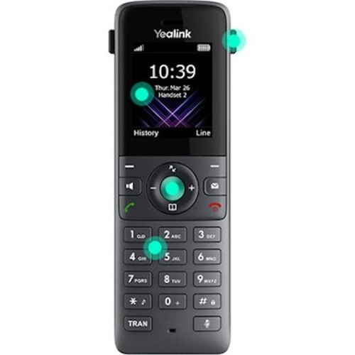 Yealink DECT Handset - Cordless - DECT - 18 Screen Size - Headset Port - 1 Day Battery Talk Time - Space Gray W73H