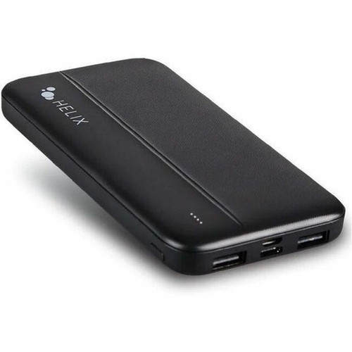 Helix 10000 mAh Power Bank with Dual USB-A Ports - For Smartphone - 10000 mAh - 2 x USB - Black ETHPB10
