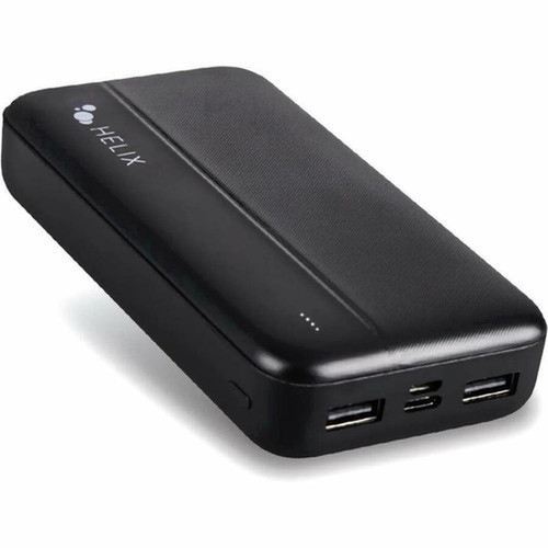 Helix 20000 mAh Power Bank - For Universal Mobile Device - 20000 mAh - 2 x USB - Black ETHPB20