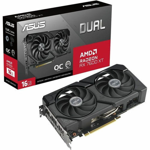 Asus AMD Radeon RX 7600 XT Graphic Card - 16 GB GDDR6 - 7680 x 4320 - 2.51 GHz Game Clock - 2.80 GHz Boost Clock - 128 bit Bus Width - (Fleet Network)