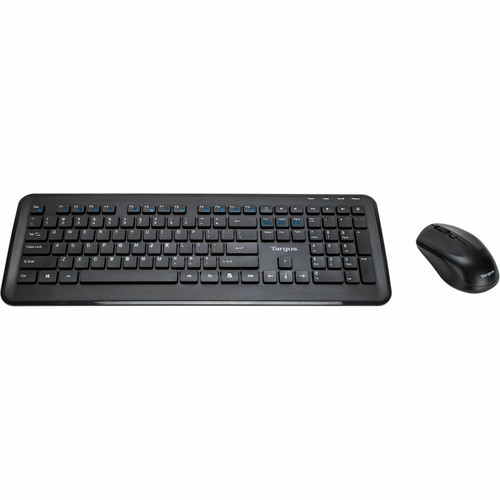 Targus KM610 Wireless Keyboard and Mouse Combo (Black) - USB Wireless RF 2.40 GHz Keyboard - Black - USB Wireless RF Mouse - Optical - (Fleet Network)