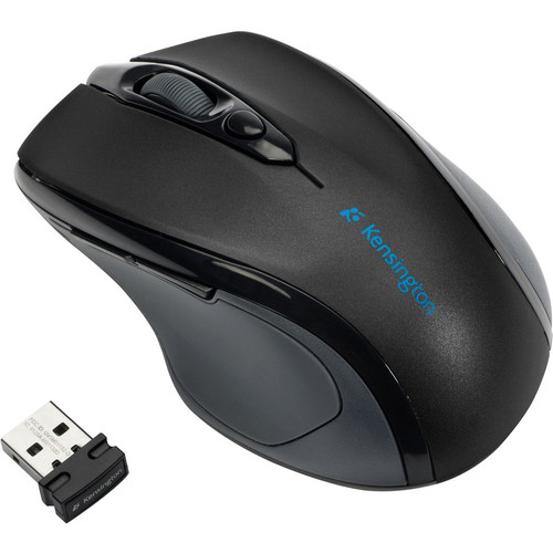 Kensington Pro Fit Wireless Mid-Size Mouse - Optical - Wireless - Radio Frequency - USB - 1600 dpi - Scroll Wheel - Medium Hand/Palm - (Fleet Network)