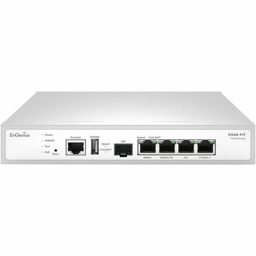 EnGenius FitXpress Gateway XG60-FIT - 4 Port - 101001000Base-T 1000Base-X - Gigabit Ethernet - 384 MBs Firewall Throughput - DES XG60-FIT